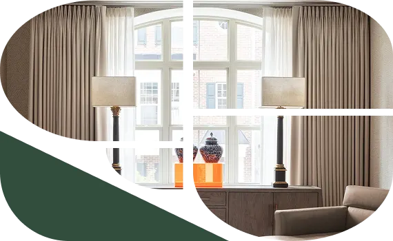 Bedroom pinch pleat curtains