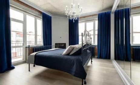 Bedroom velvet curtains