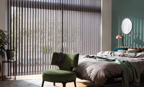 Bedroom vertical blinds