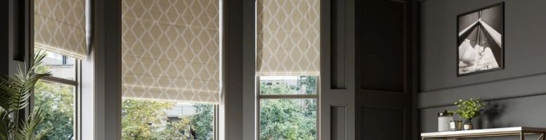 Designer Roman blinds