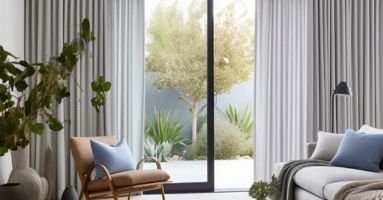 Durable linen curtains