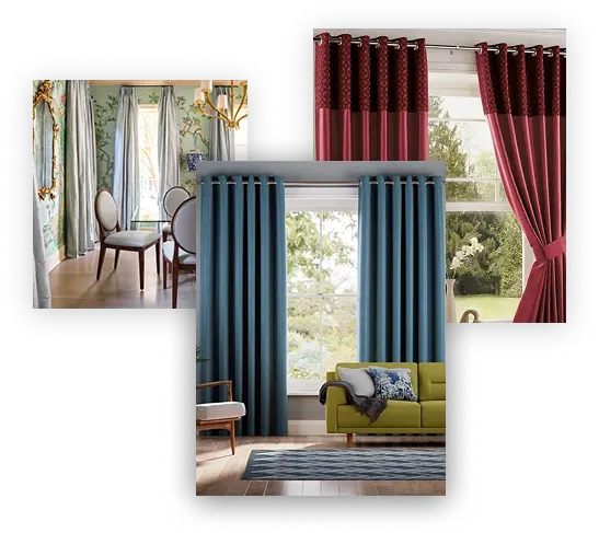 Embroidered silk curtains