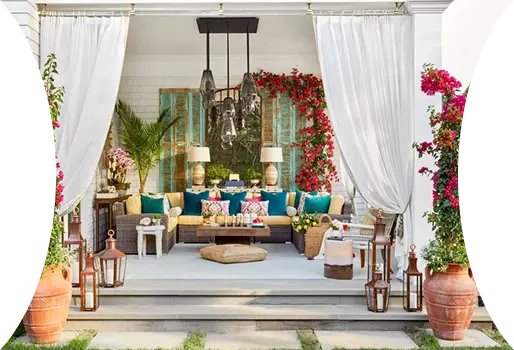 Heat-resistant outdoor curtains