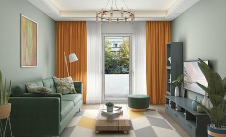 Living room velvet curtains