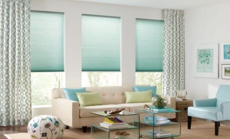 Livingroom curtain & blinds installation