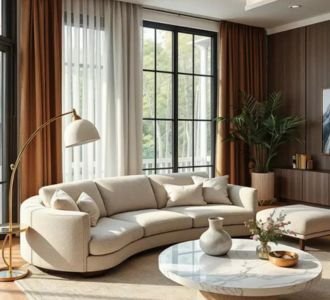Luxurious silk curtains