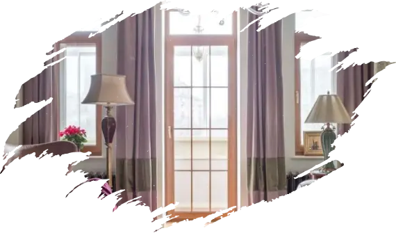 Patterned silk curtains