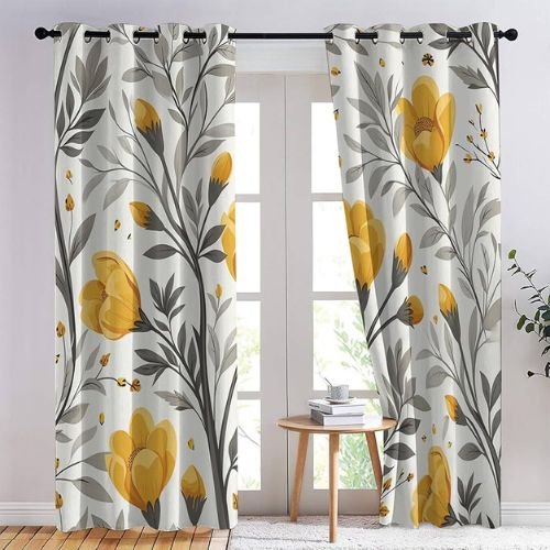 Printed cotton curtains