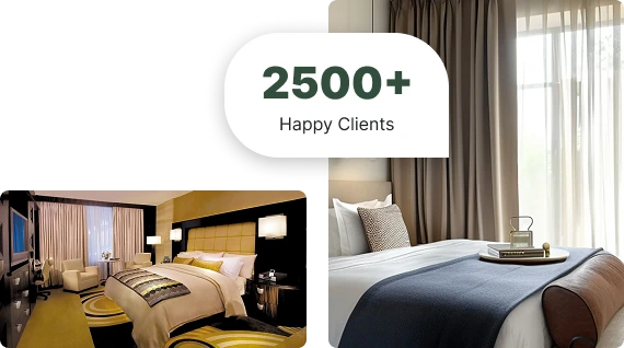 Room-darkening hotel curtains
