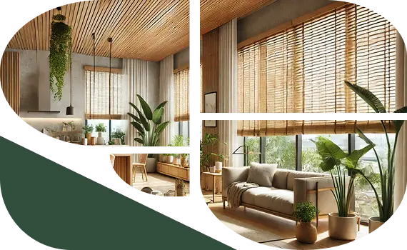 Rustic bamboo blinds