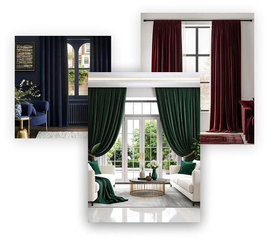 Stylish velvet curtains