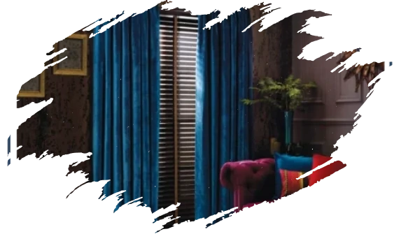 Traditional velvet curtains
