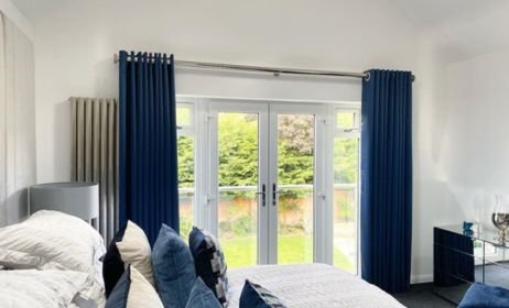 Bedroom eyelet curtains