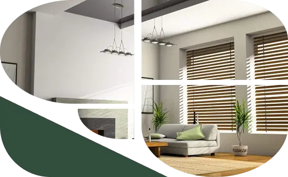 Faux wood Venetian blinds