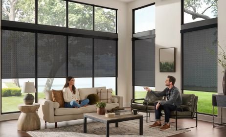 Livingroom motorized blinds