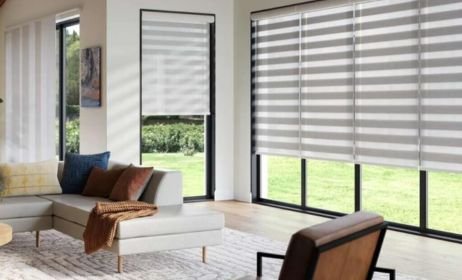 Livingroom zebra blinds
