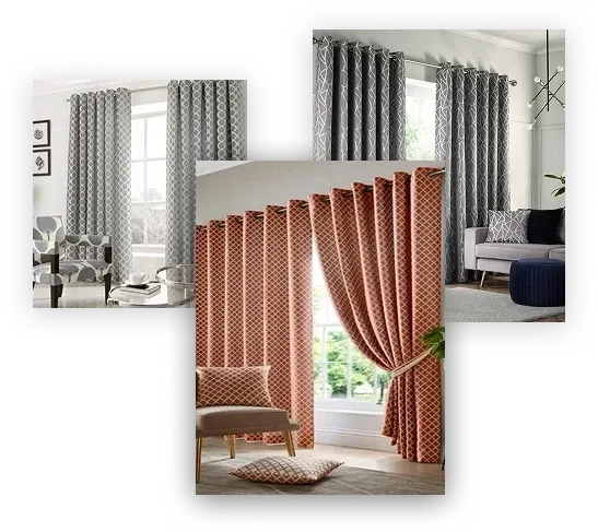Washable eyelet curtains