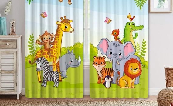 Animal Printed Kids Curtains