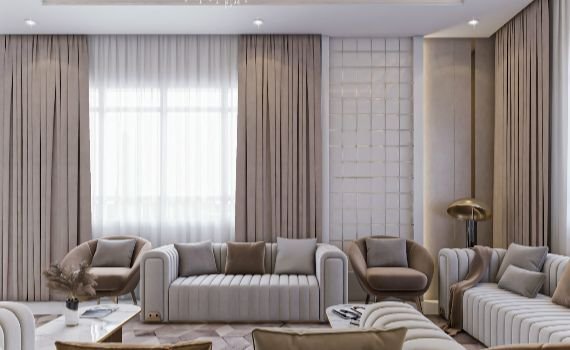 Living Room Window Pelmet Curtains