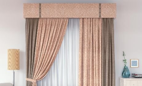 Pink Window Curtains Pelmet