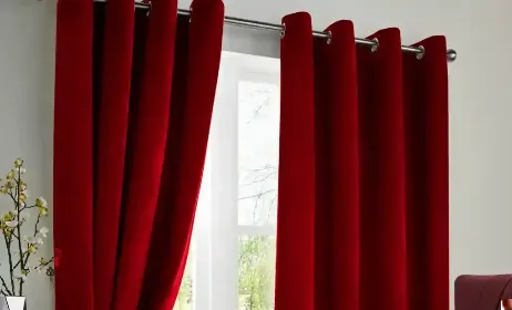 Triple Woven Red Curtains