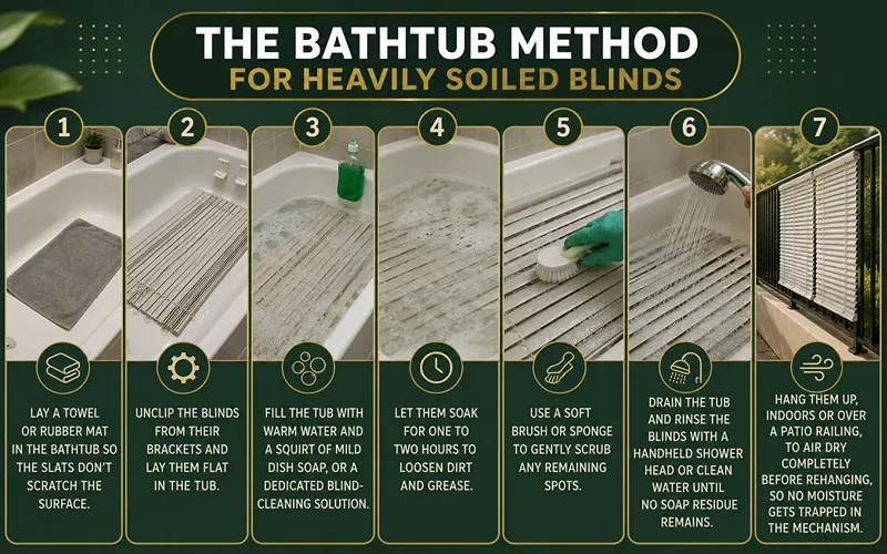 The Bathtub Method for Heavily Soiled Blinds